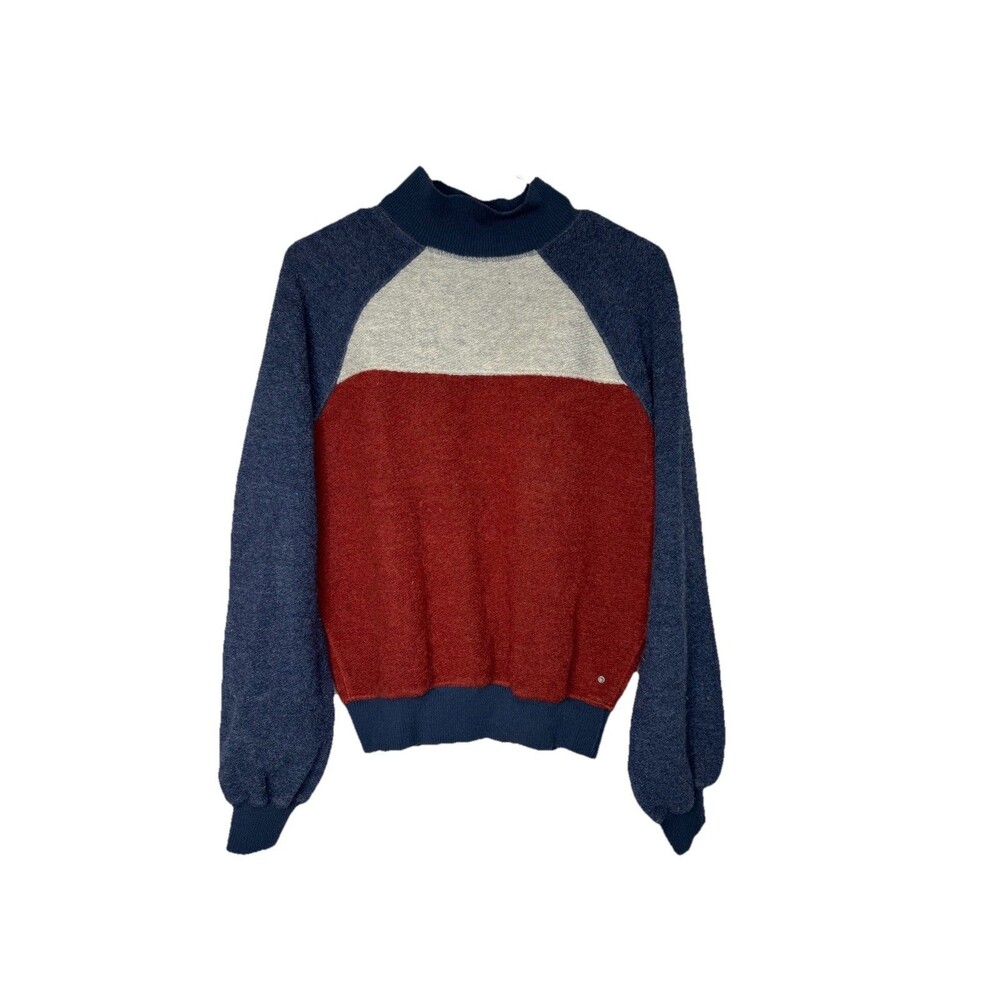 prAna Womens Size XL Recycled Wool Blend Mock Neck Sweater Color Block